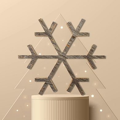 Rustic Farmhouse 18 in. Reclaimed Wood Snowflake, Indoor/outdoor Holiday Decor