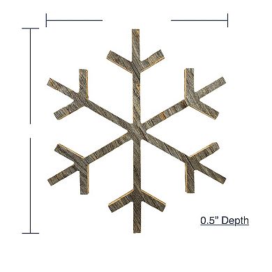 Rustic Farmhouse 18 in. Reclaimed Wood Snowflake, Indoor/outdoor Holiday Decor