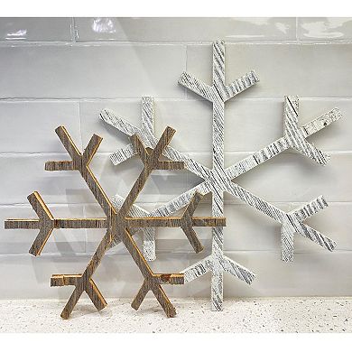 Rustic Farmhouse 18 in. Reclaimed Wood Snowflake, Indoor/outdoor Holiday Decor