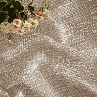 HLC.me Emily Faux Linen Semi Sheer Rod Pocket Back Tab Lightweight Wide Window Curtains, 2 Panels