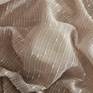 HLC.me Emily Faux Linen Semi Sheer Rod Pocket Back Tab Lightweight Wide Window Curtains, 2 Panels