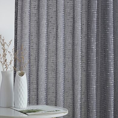 HLC.me Emily Faux Linen Semi Sheer Light Filtering Grommet Lightweight Window Curtains, 2 Panels