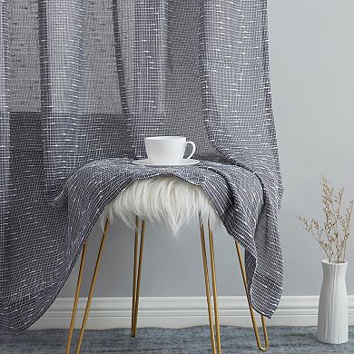 HLC.me Emily Faux Linen Semi Sheer Light Filtering Grommet Lightweight Window Curtains, 2 Panels