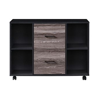 3-Drawer 39 in W File Cabinet for Home Office File Cabinet Printer Stand with Open Storage Shelves