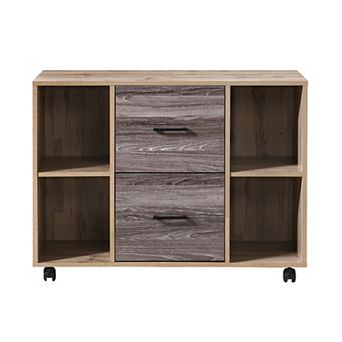 3-Drawer 39 in W File Cabinet for Home Office File Cabinet Printer Stand with Open Storage Shelves