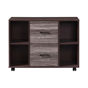 3-Drawer 39 in W File Cabinet for Home Office File Cabinet Printer Stand with Open Storage Shelves