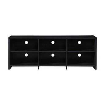 65 in Modern TV Stand For TVs Up To 72" With 6 Open Shelves With Storage, TV Console Table