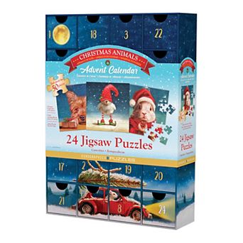 Eurographics Puzzles Christmas Animals Advent Calendar - 24 Jigsaw Puzzles (50 pc Each)
