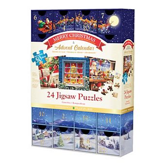 Eurographics Puzzles Merry Christmas Advent Calendar - 24 Jigsaw Puzzles (50 pc Each)