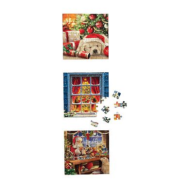Merry Christmas Advent Calendar - 24 Jigsaw Puzzles (50 Pieces Each)