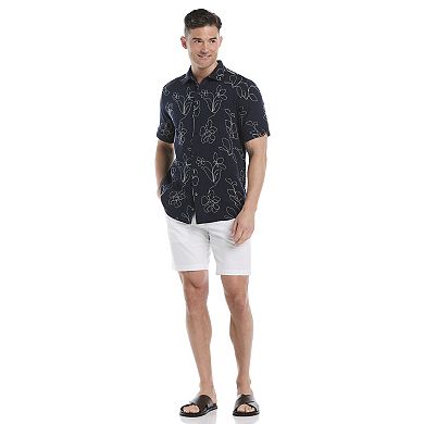 Men's Cubavera Allover Embroidery Woven Short Sleeve Button Up Shirt