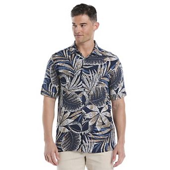 Men's Cubavera Pointillism Tropical Short Sleeve Button Up Shirt