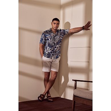 Men's Cubavera Pointillism Tropical Short Sleeve Button Up Shirt