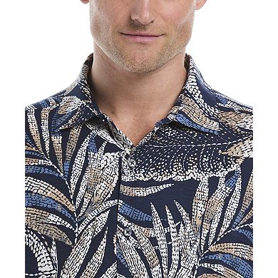 Men's Cubavera Pointillism Tropical Short Sleeve Button Up Shirt