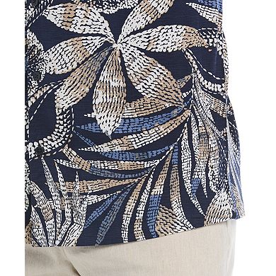 Men's Cubavera Pointillism Tropical Short Sleeve Button Up Shirt