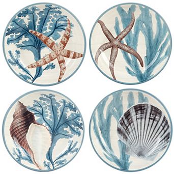 Certified International Beyond the Shore 4 pc Soup Bowls Set