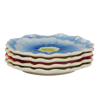 Certified International Blossom 4-pc. 3D Dessert Plates Set