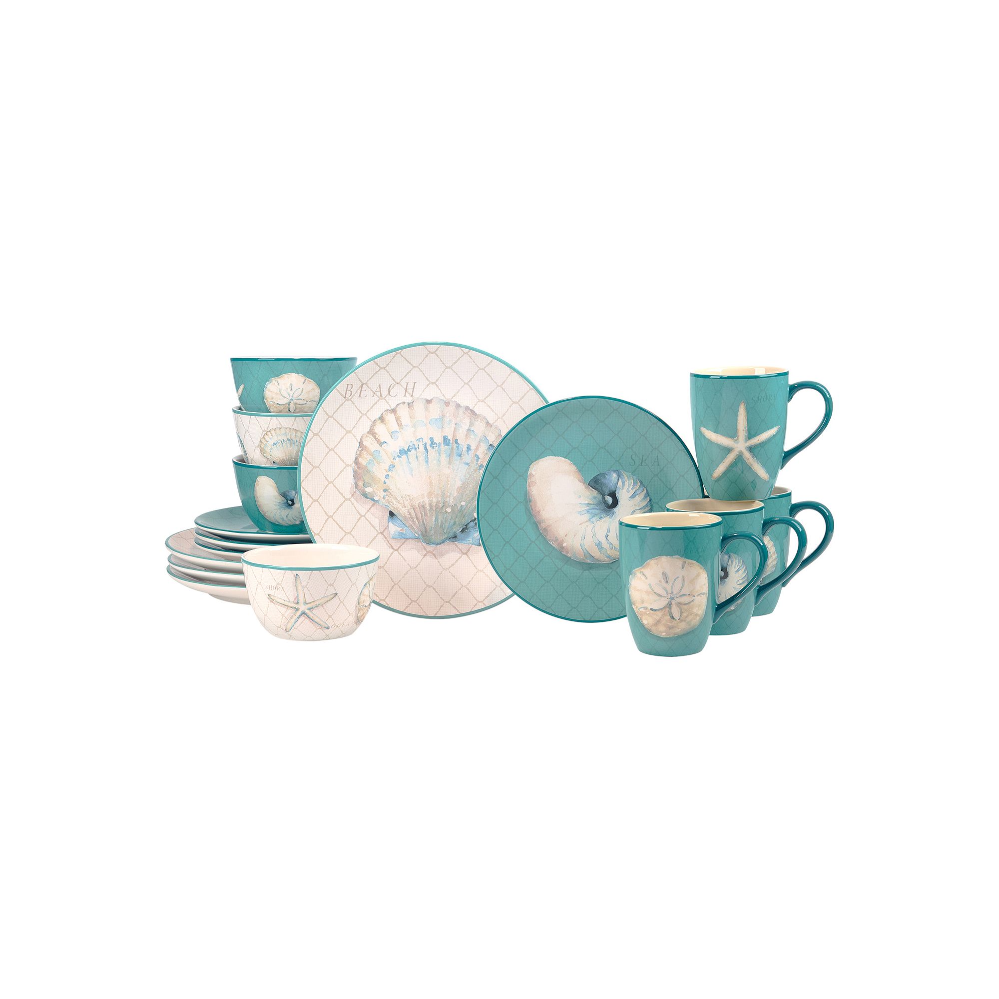Certified International 16-Piece Ocean View Dish Set, Multi