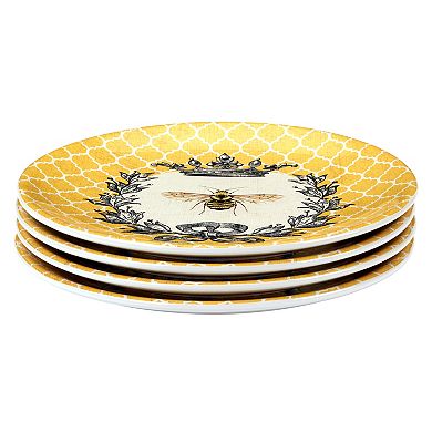 Certified International French Bees 4-pc. Salad Plates Set