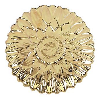 Certified International Golden Sunflowers 4 pc Dessert Plates Set