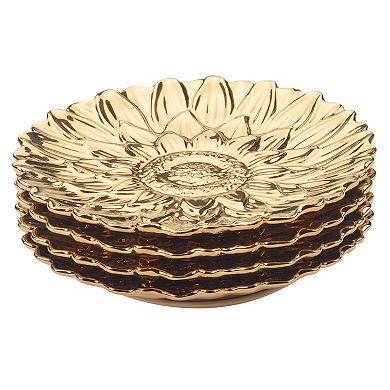 Certified International Golden Sunflowers 4-pc. Dessert Plates Set