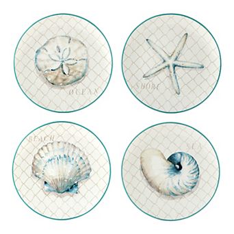 Certified International 4 pc Ocean View Dinner Plate Set