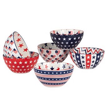 Certified International Patriotic 6 pc Bowls Set