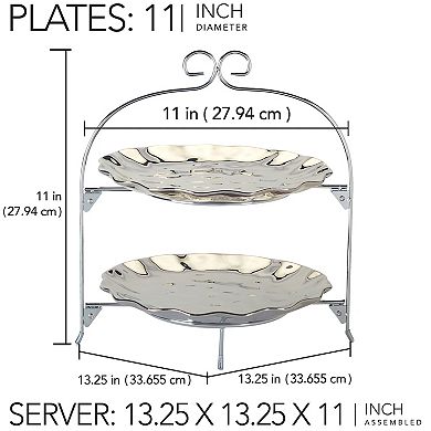 Certified International Silver Coast 2 Tier Rack Plates