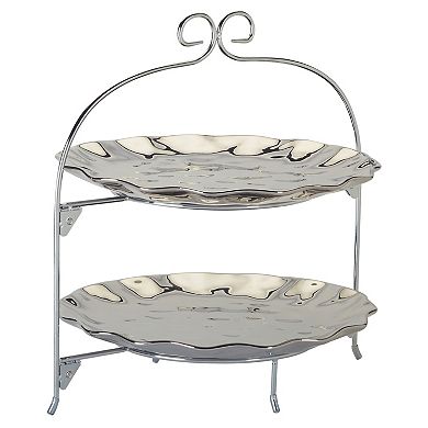 Certified International Silver Coast 2 Tier Rack Plates