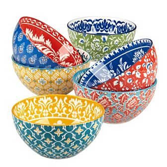 Certified International Panache 6 pc Soup Pasta Bowls Set