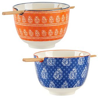 Certified International Carnival Multi 2 pc Ramen Bowls Set