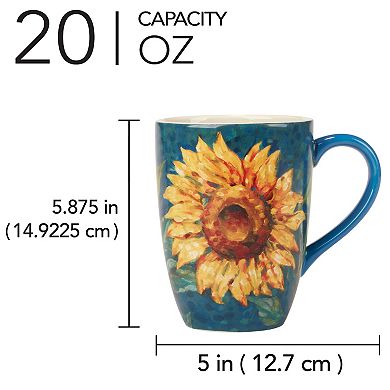 Certified International Golden Sunflower 4-pc. Mugs Set