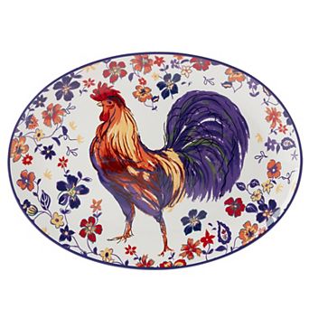 Certified International Morning Rooster Oval Platter