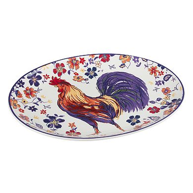 Certified International Morning Rooster Oval Platter