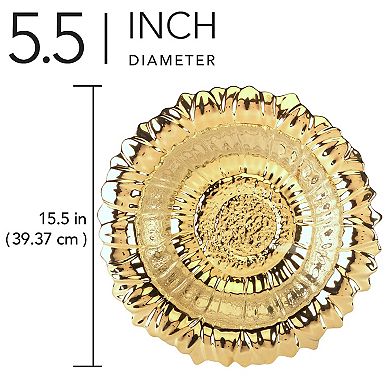 Certified International Golden Sunflowers 3D Bowl