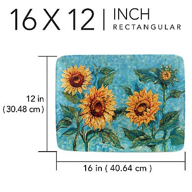 Certified International Golden Sunflowers Rectangular Platter