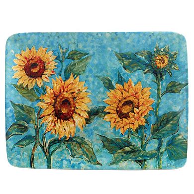 Certified International Golden Sunflowers Rectangular Platter