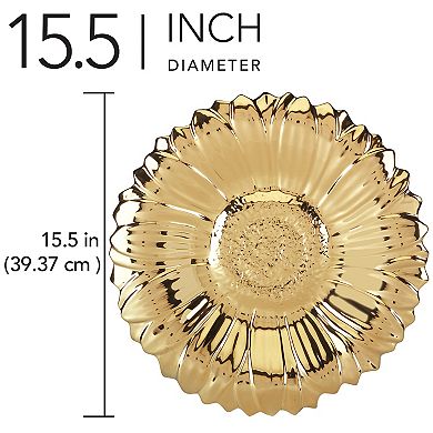 Certified International Golden Sunflower 3D Platter