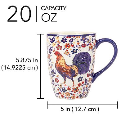 Certified International Morning Rooster 4-pc. Mugs Set