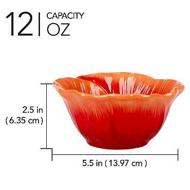 Certified International Blossom 4-pc. 3D Ice Cream Bowls Set