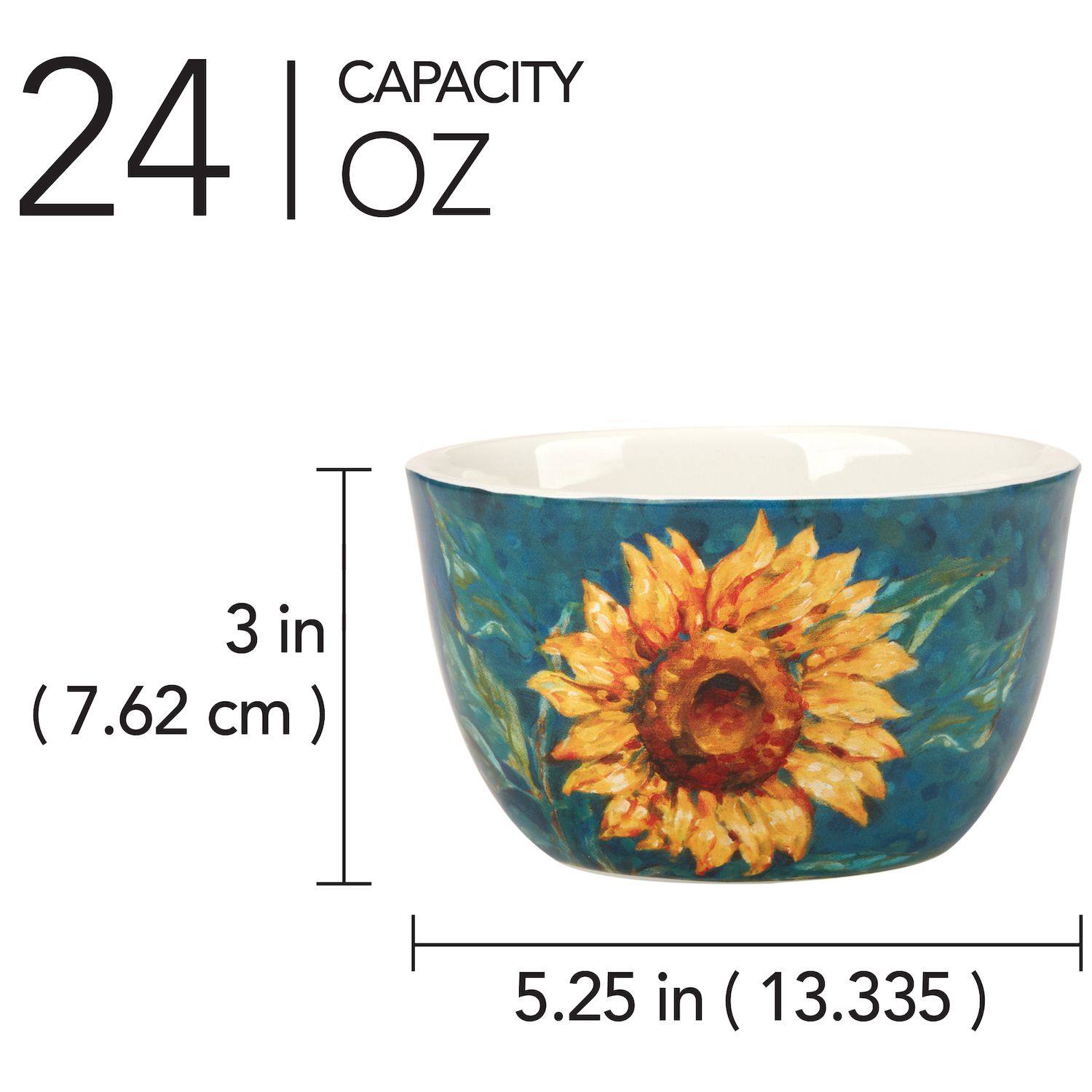 Certified International Golden Sunflowers Ice Cream Bowl - Thumbnail 4