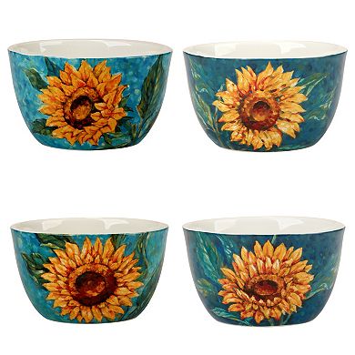 Certified International Golden Sunflowers 4-pc. Ice Cream Bowls Set