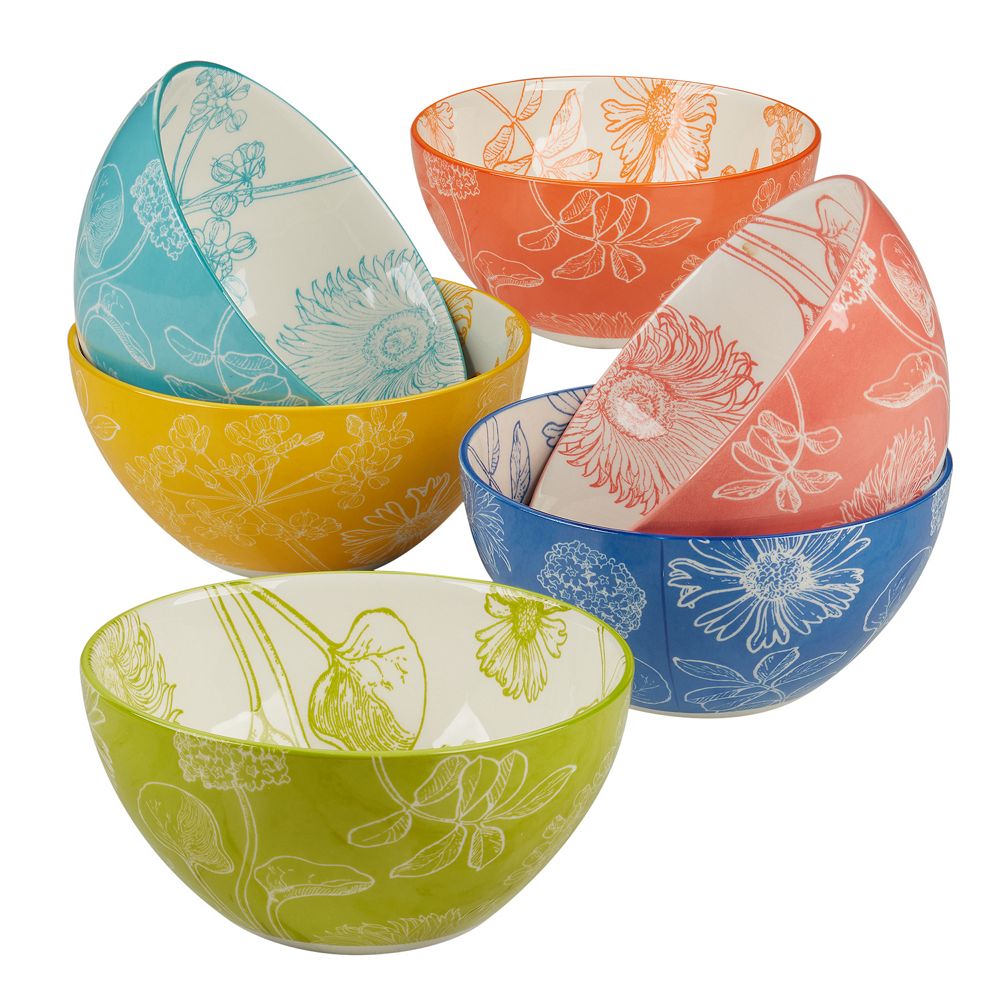 Certified International Botanical 6-pc. All Purpose Bowls Set