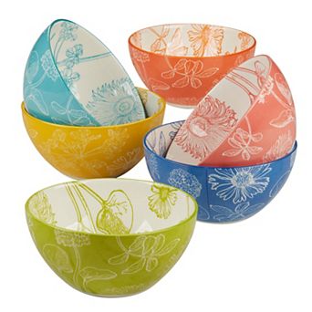 Certified International Botanical 6 pc All Purpose Bowls Set