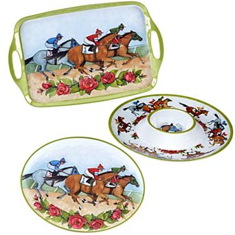 Certified International Day at the Races 3 pc Melamine Serve Set