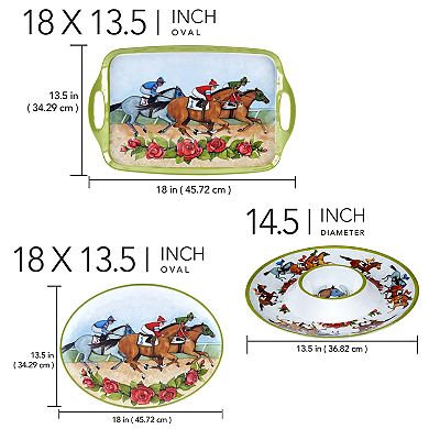 Certified International Day at the Races 3pc Melamine Serve Set