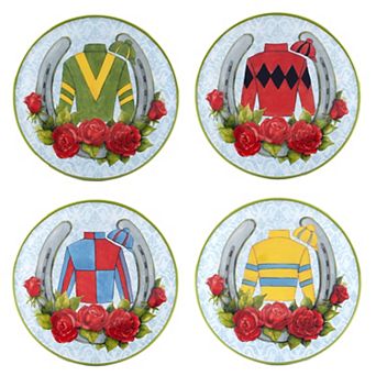 Certified International Day at the Races 4 pc Canape Plates Set