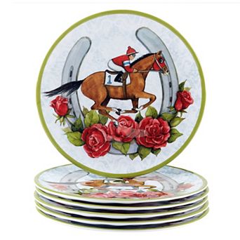 Certified International Day at the Races 6 pc Salad Plates Set