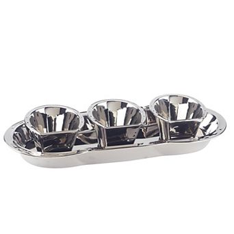 Certified International Day at the Races Silver Tone 4 pc Tray & Bowl Set