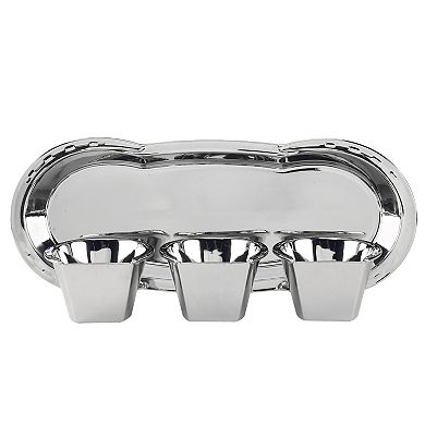 Certified International Day at the Races Silver Tone 4-pc. Tray & Bowl Set